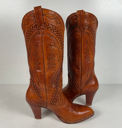 Vintage Dan Post Cowgirl Boots | Spanish Collection | Stacked Heel | Women’s 7.5