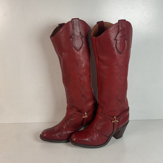 Vintage Wrangler Women’s Tall Harness Boots 7 M USA Made