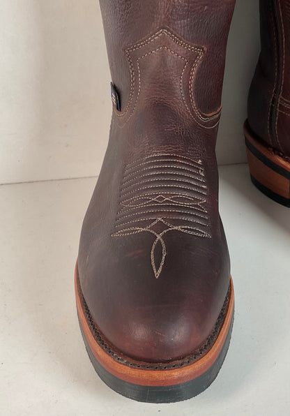 Chippewa Corbel Wellington Cowboy Boots | Bison Hide | USA Made | Men’s 8.5 D