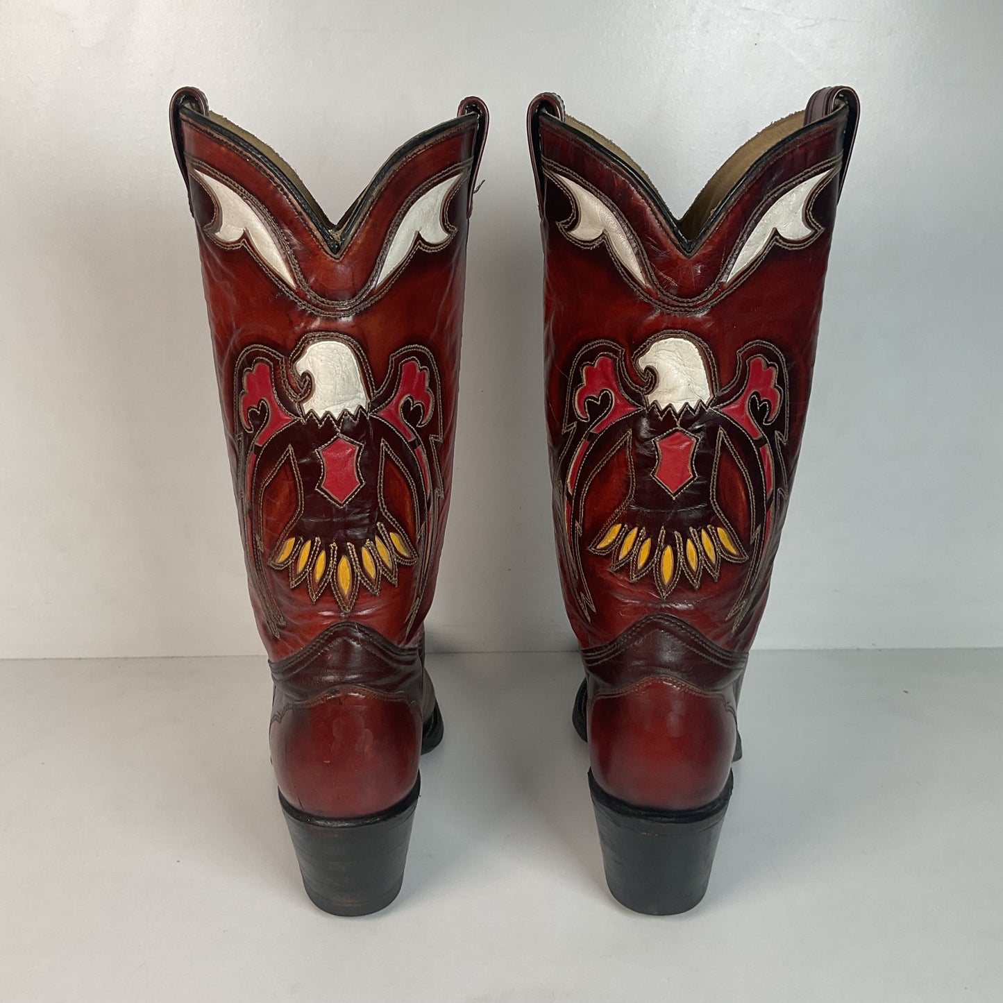 Texas Eagle Thunderbird Cowboy Boots 11 D Independence Day 4th Of July