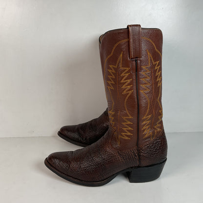 Vintage Brown Shark Skin Cowboy Boots 10 D Exotic