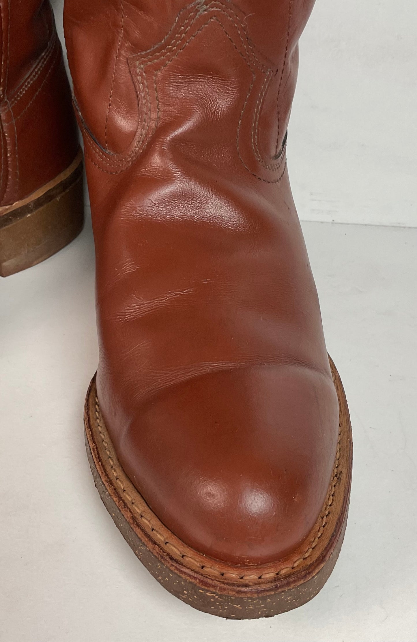 Vintage Rodeo Brand Cowboy Boots 10.5 D USA Made Chunky Campus