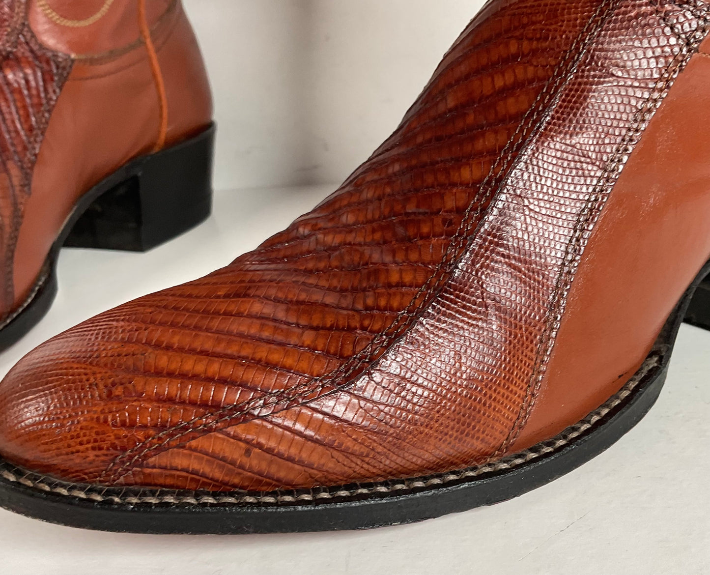 Vintage Tony Lama Teju Lizard Cowboy Boots | Gold Label | Men’s 7 B | Women’s 8