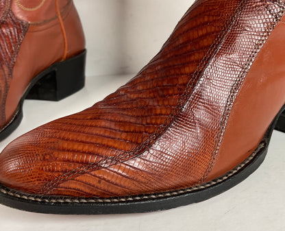 Vintage Tony Lama Teju Lizard Cowboy Boots | Gold Label | Men’s 7 B | Women’s 8