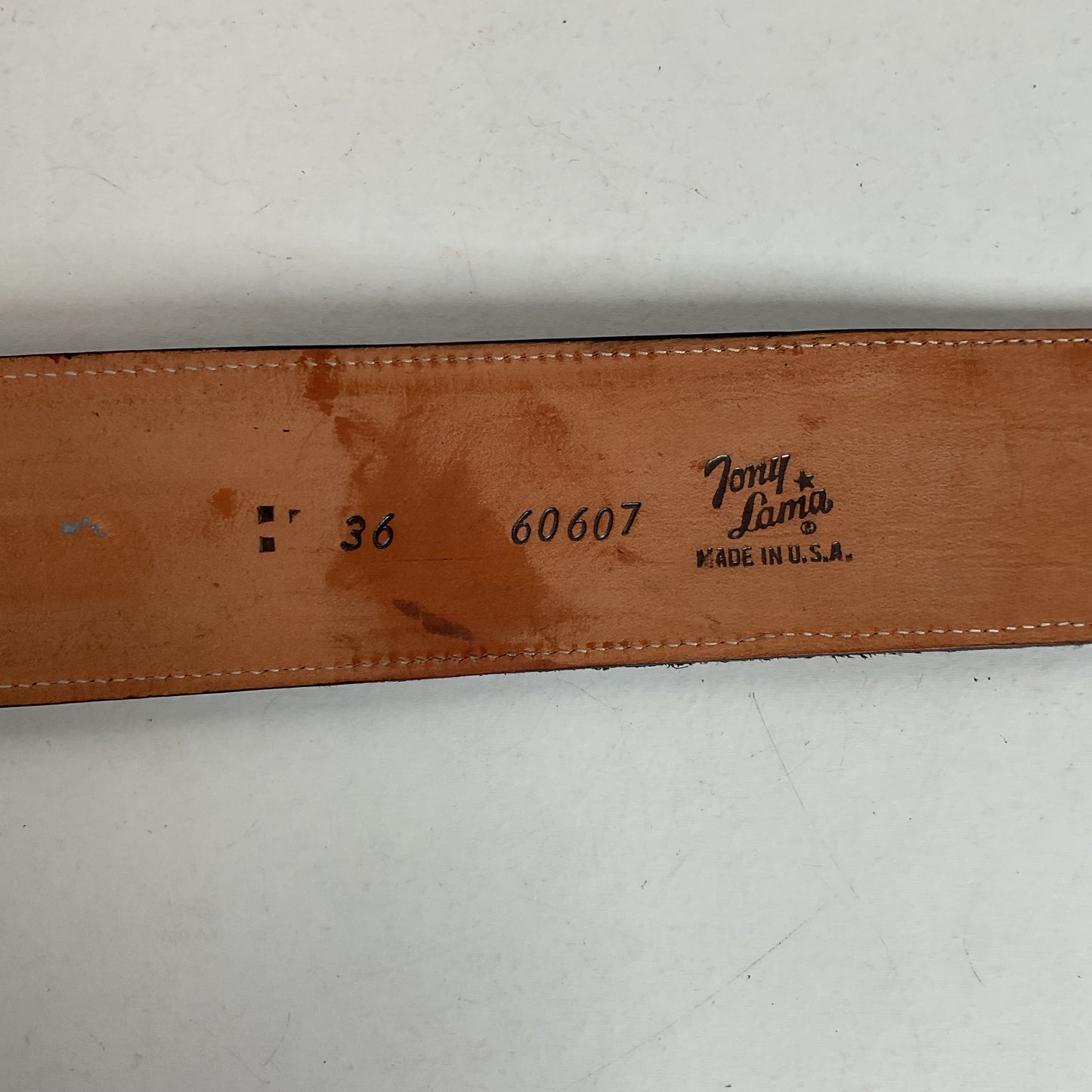 Tony Lama Antelope Skin Belt 36 Navy Blue Exotic USA Made