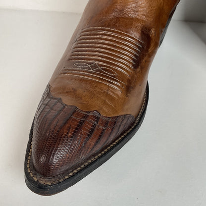 Vintage Tony Lama Lizard Wingtip Cowboy Boots | Gold Label | Men’s 9.5 D