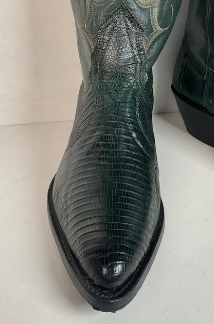 Nocona Emerald Green Teju Lizard Cowboy Boots Men’s 8.5 D | Women’s 9.5 USA Made