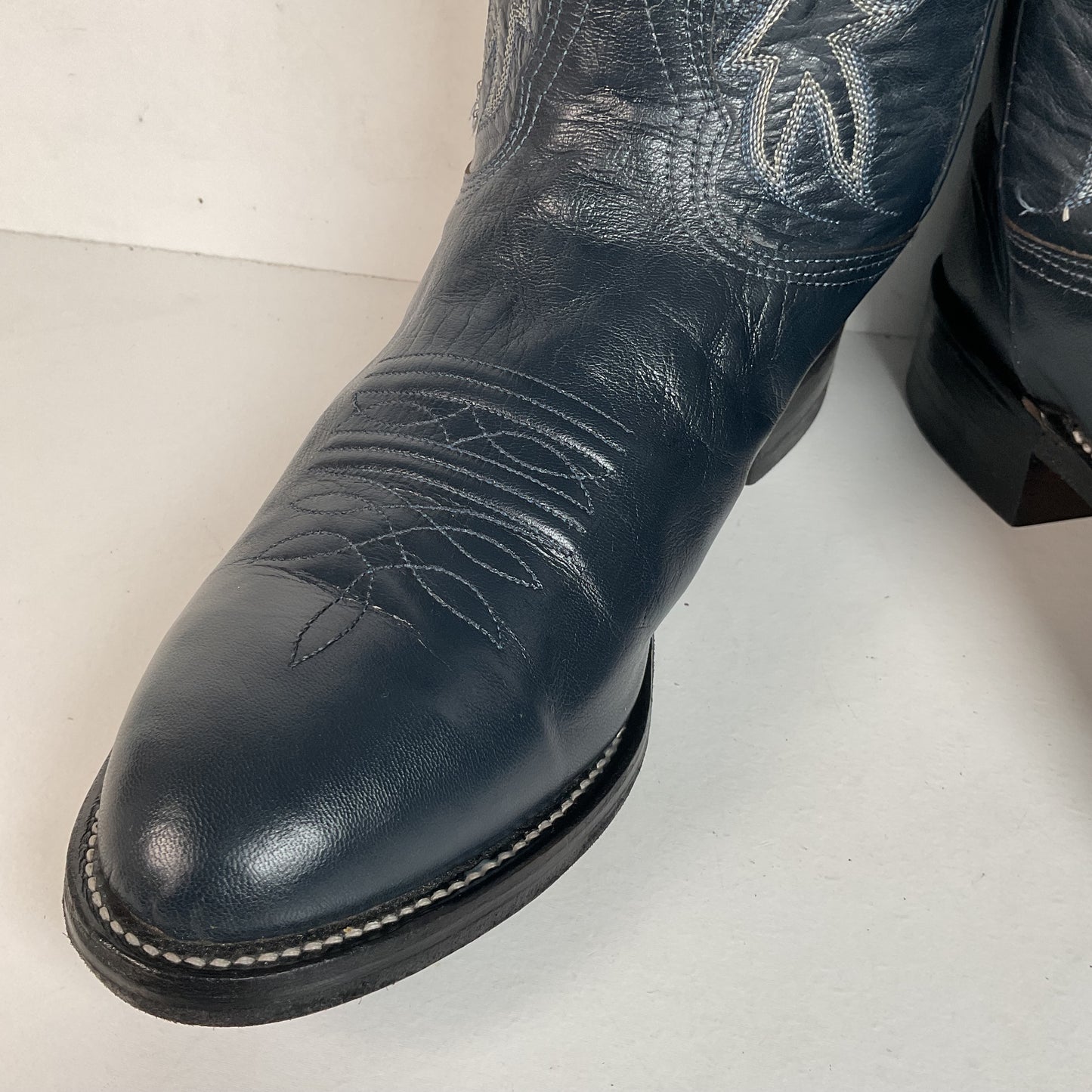 Vintage Nocona Navy Blue Cowgirl Boots Men’s 8 Wide | Women’s 9 USA Made