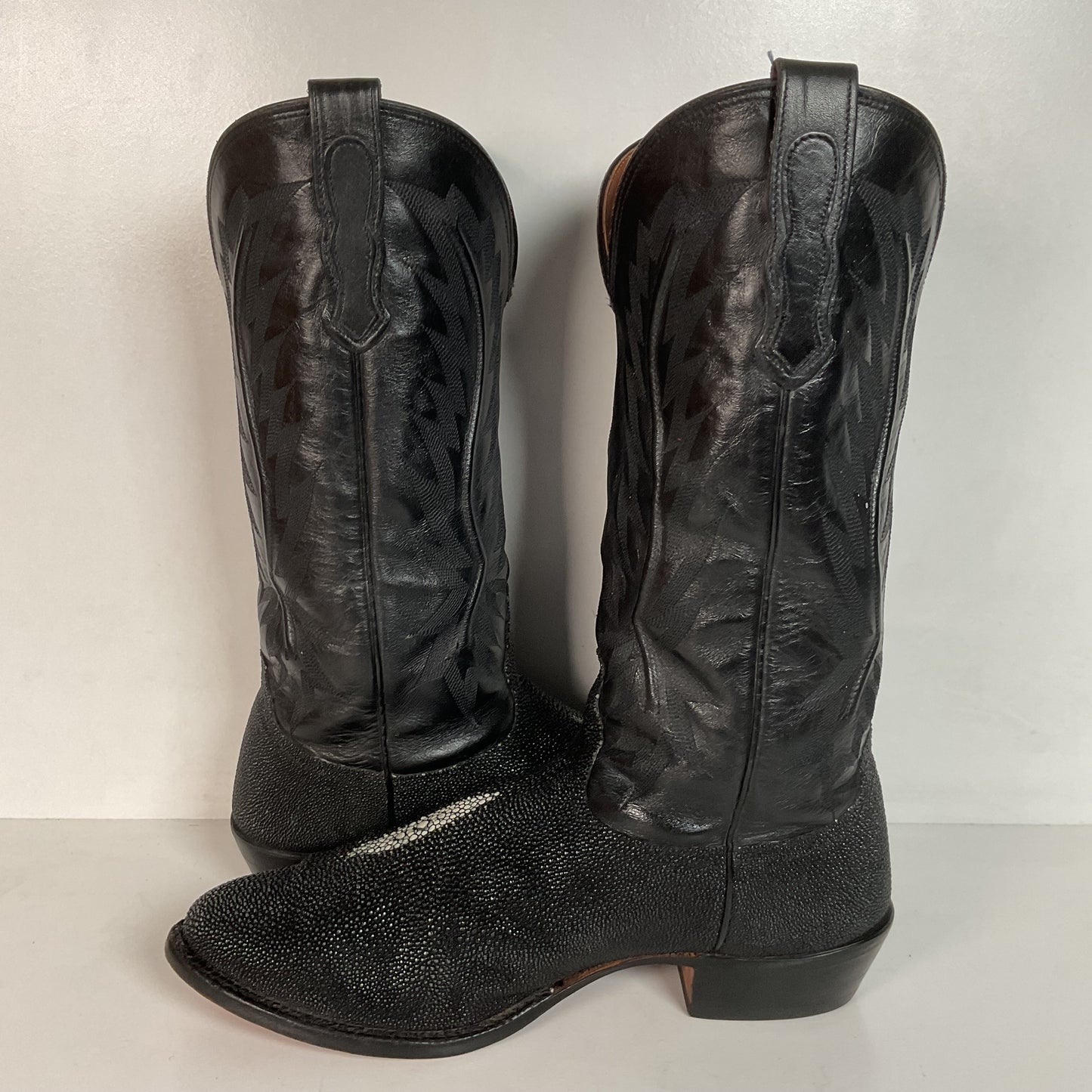 Nocona Exotic Stingray Cowboy Boots 9 D USA Black
