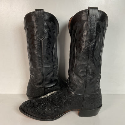 Nocona Exotic Stingray Cowboy Boots 9 D USA Black