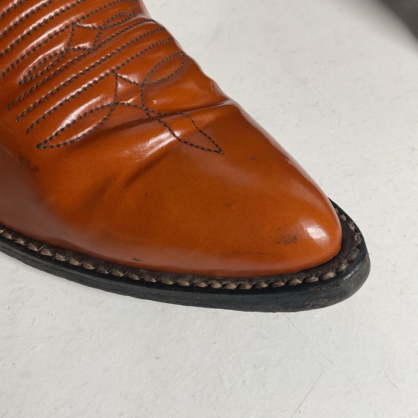 Vintage Tony Lama Patent Leather Cowgirl Boots Men’s 6 | Women’s 7 Gold Label