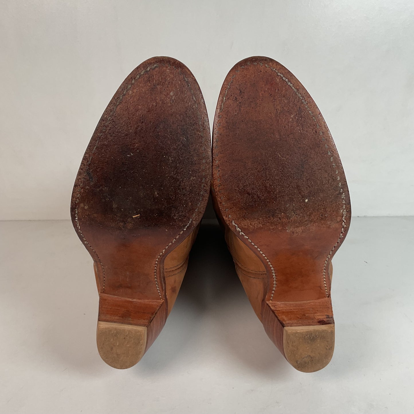 Vintage Dingo Acme Nubuck Suede Cowgirl Boots 8 M Dream Catcher Stitching
