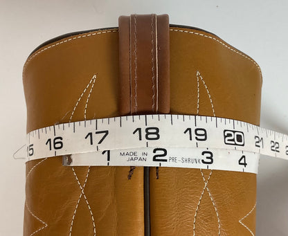 Vintage 1960s Tony Lama Gold Label Cowboy Boots 12 E Carmel Brown