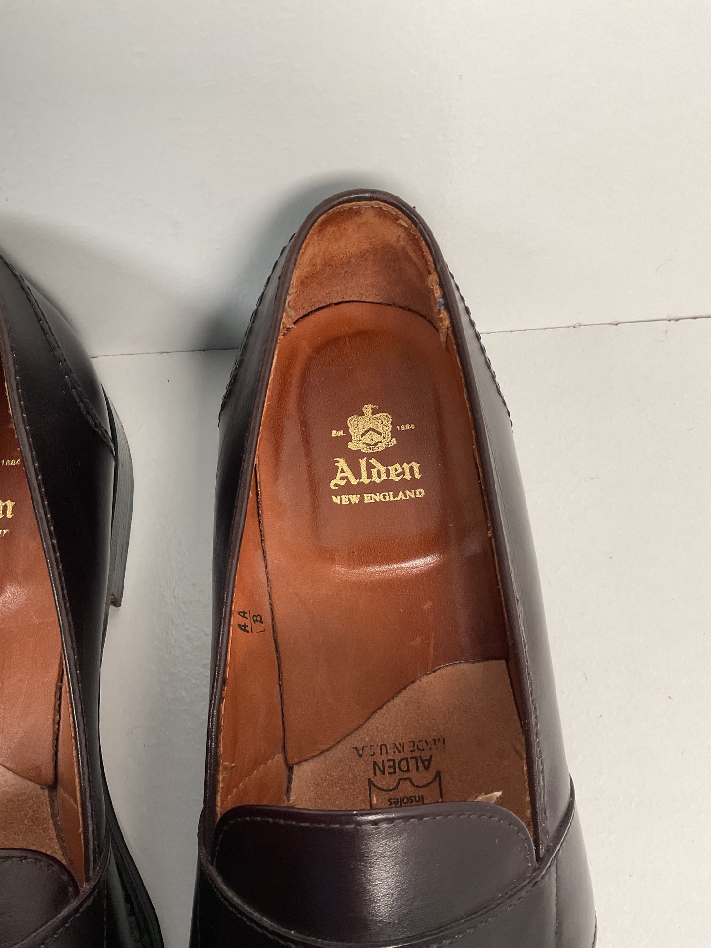 Alden New England Penny Loafer 11 AA Style 683 Burgundy Calf Skin