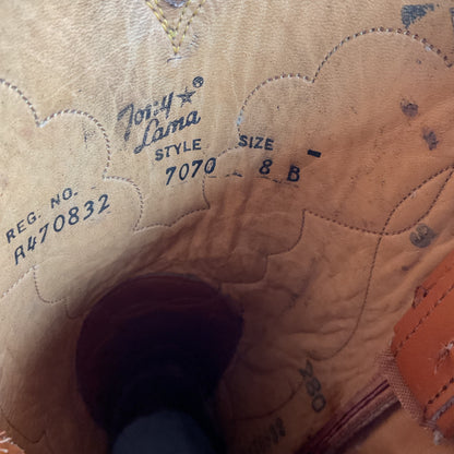 Vintage Tony Lama Maple Leaf Cowboy Boots | Lizard Tip | Narrow | Men’s 8 | Women’s 9