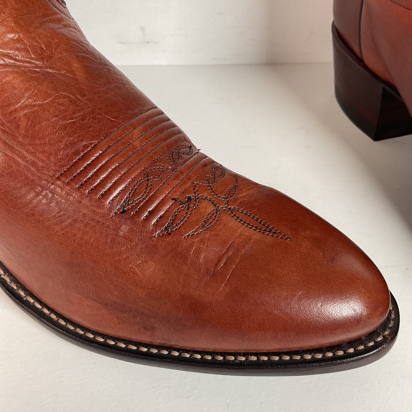 Vintage Larry Mahan Cowboy Boots | Chocolate Cow | USA Made | Men’s 9 D