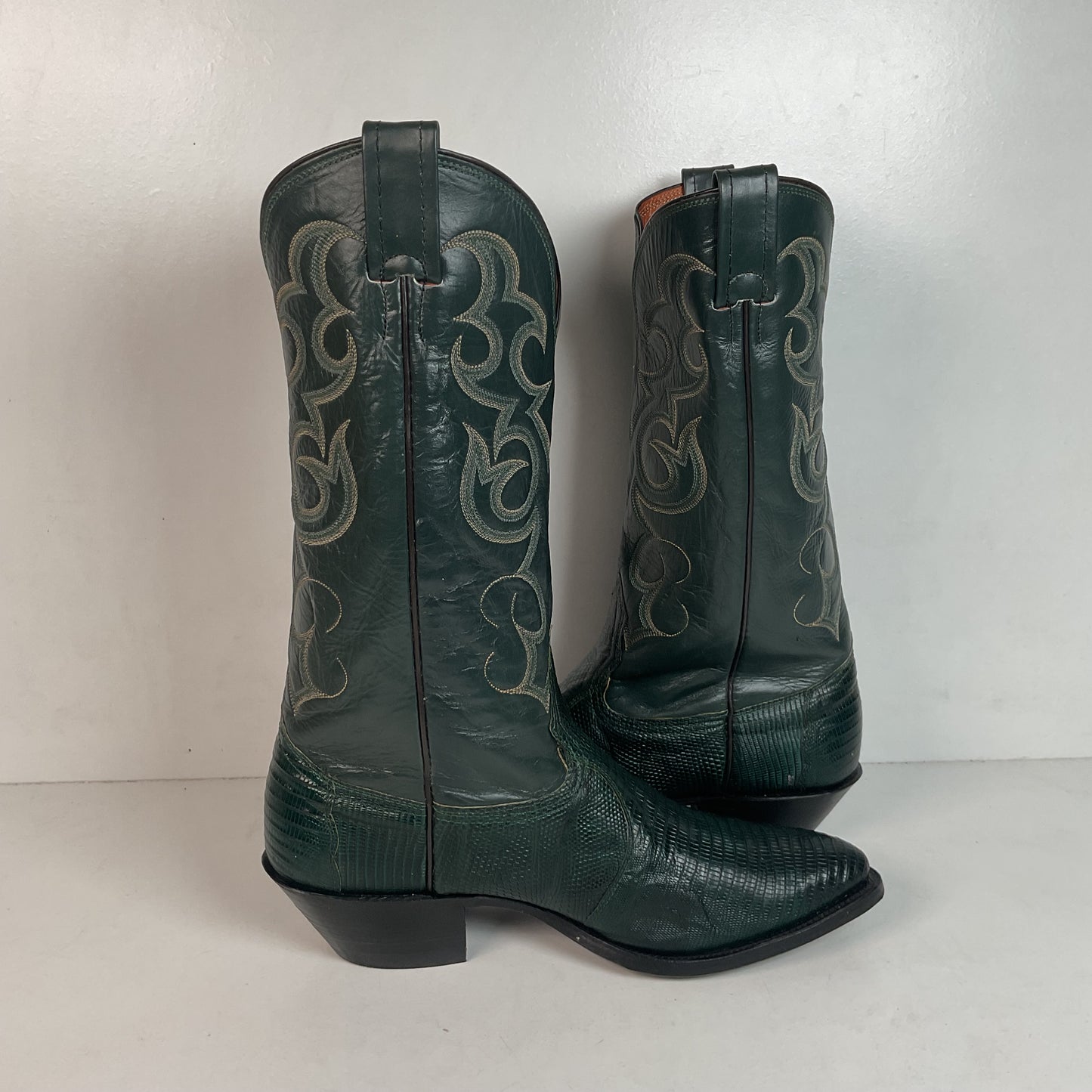 Nocona Emerald Green Teju Lizard Cowboy Boots Men’s 8.5 D | Women’s 9.5 USA Made
