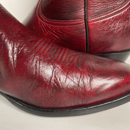 Vintage Larry Mahan Oxblood Cowboy Boots | Soft Buckskin | Men’s 10.5 EE