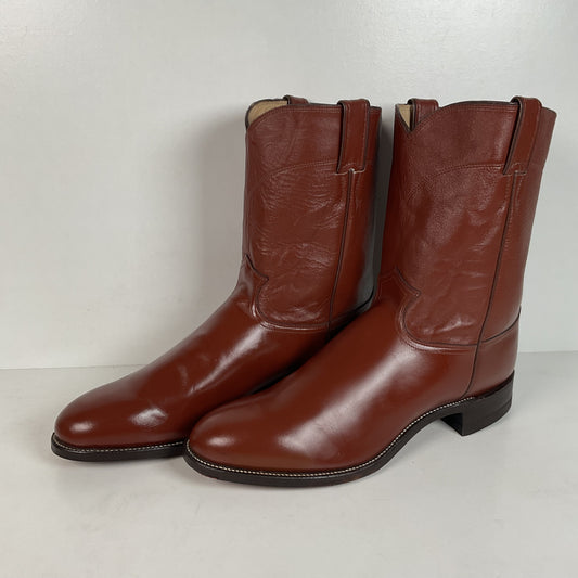 Justin Classic Roper Boots | USA Made | Brown Calfskin | Men’s 13 D