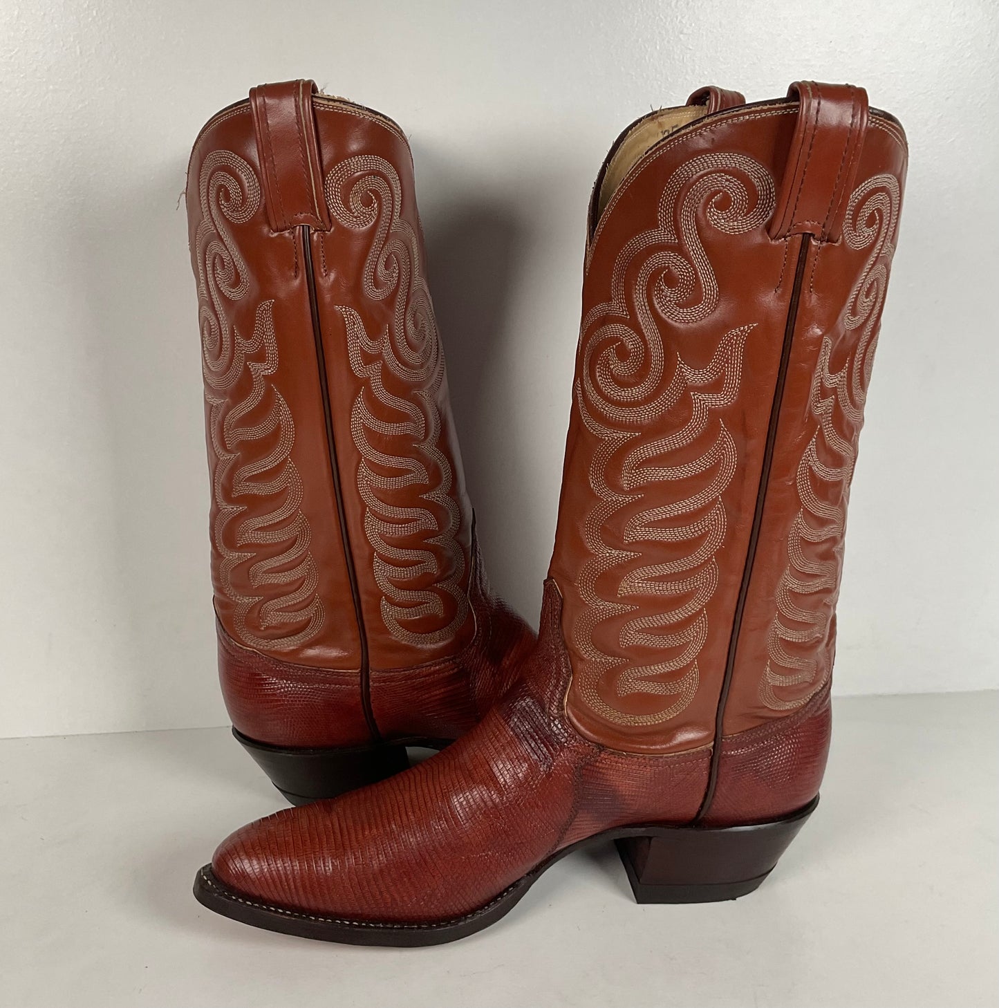 Vintage Tony Lama Teju Lizard Cowboy Boots | Gold Label | Narrow | Men’s 9.5 B