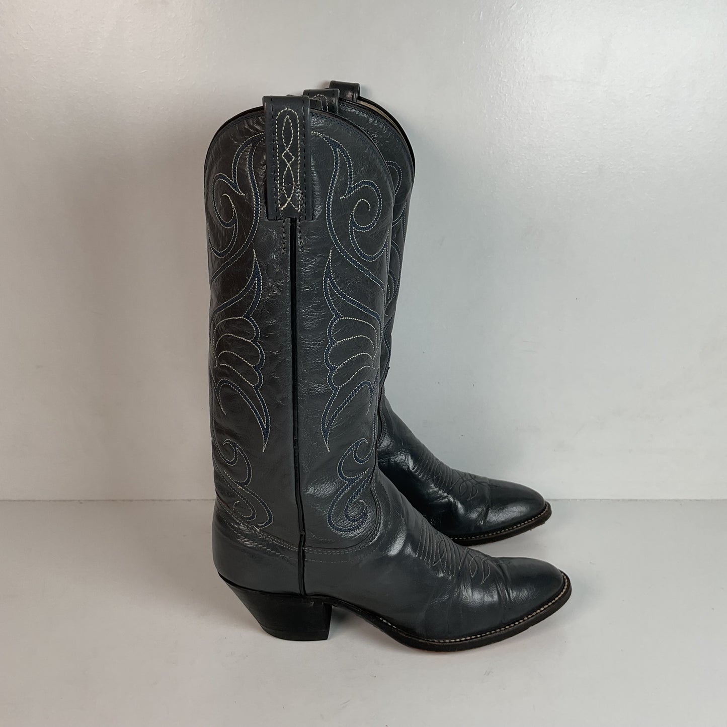 Vintage Dan Post Grey Cowgirl Boots 6 C USA Made