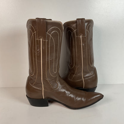 Vintage Justin Cowgirl Boots | Taupe | 1960s-1970s | USA Made | 7.5 B