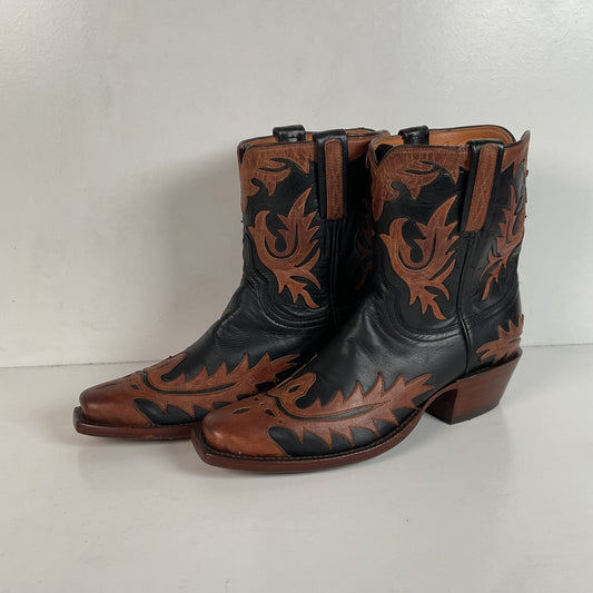 Lucchese Classics Handmade Tooled Cowgirl Boots 6.5 B Pee Wee Style