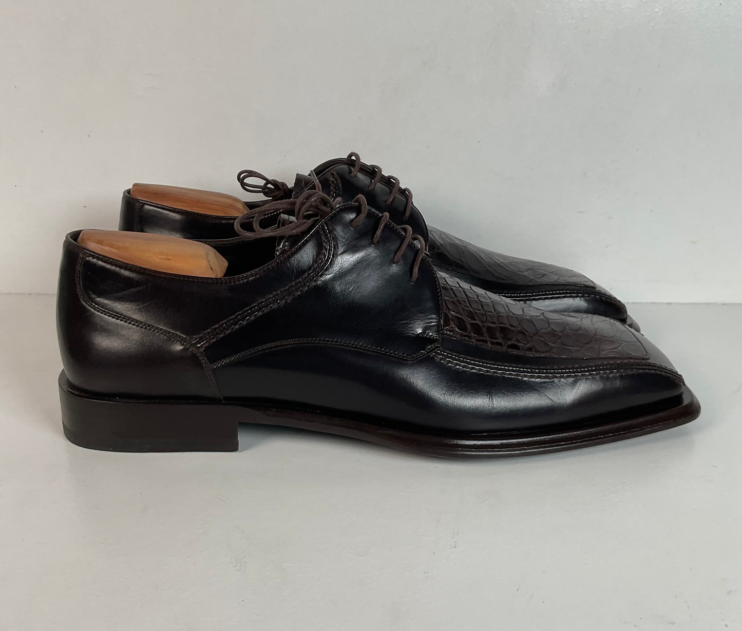 Mezlan Genuine Crocodile Derby Shoes 12 M Exotic