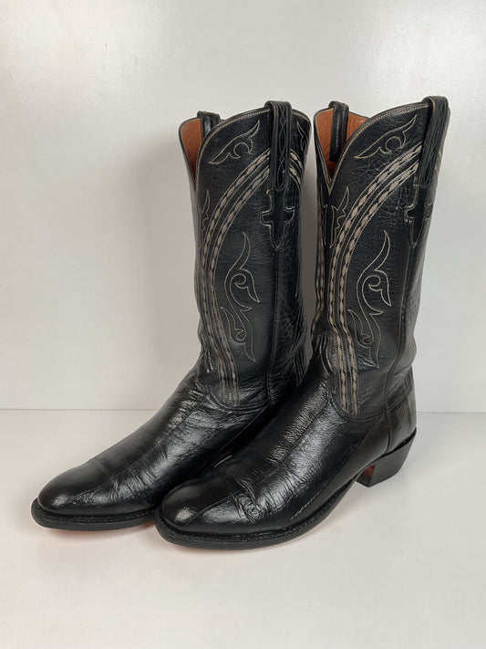 Lucchese San Antonio Exotic Eel Cowboy Boots 9 B Vintage French Toe