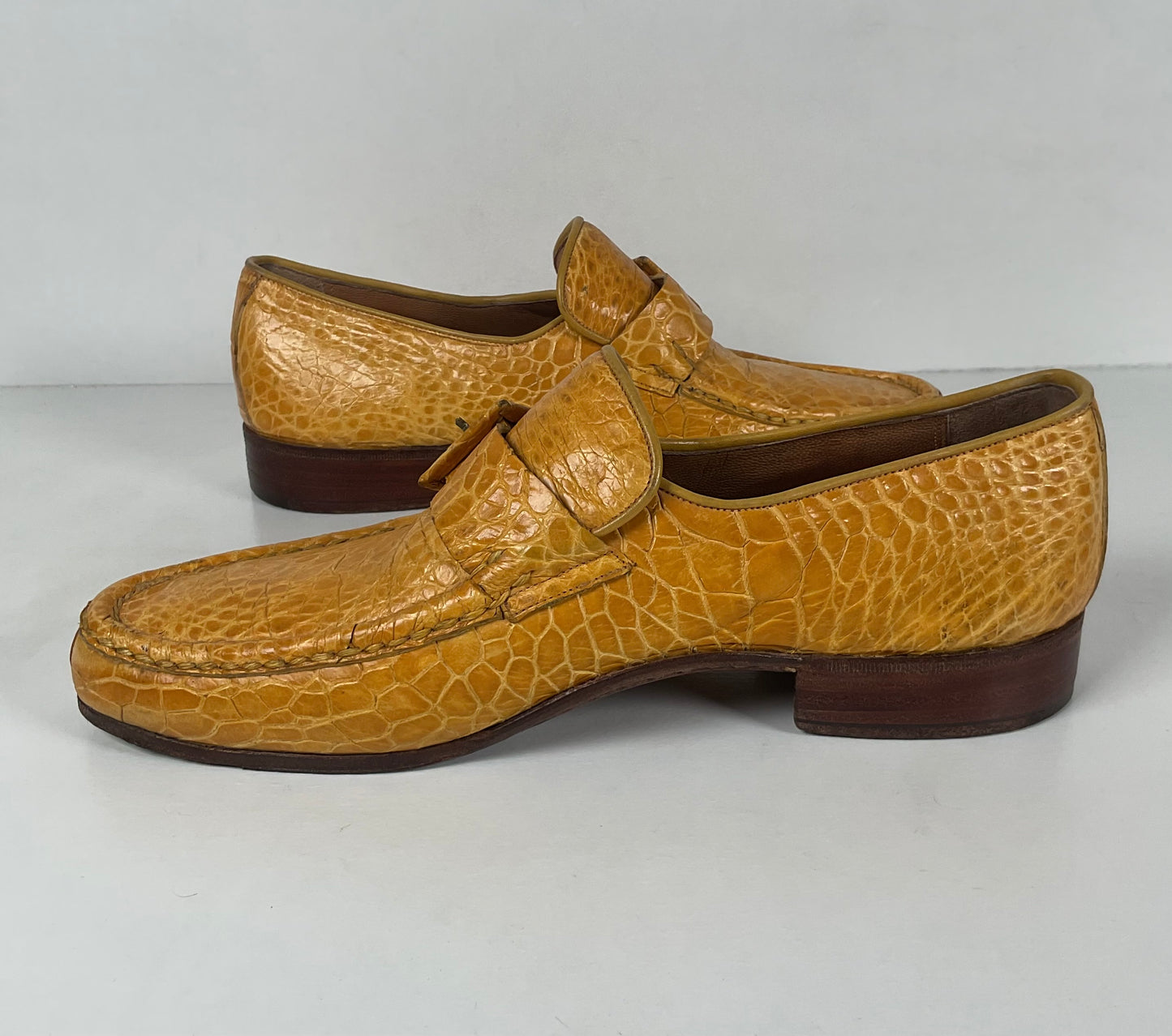 Vintage Sea Turtle Loafers | Monk Strap | Yellow | Men’s 7 D