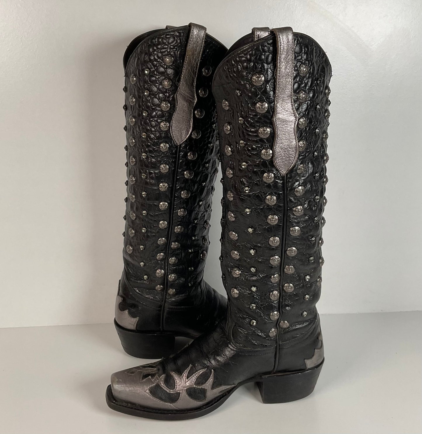 Custom Metallic Cowgirl Boots | Wingtip | Embellished | Women’s 7.5 B