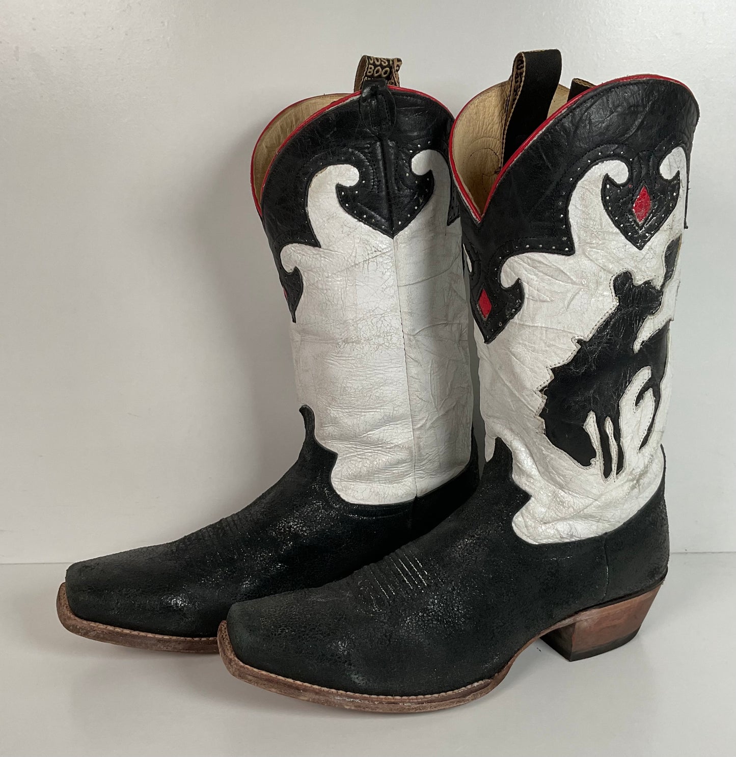 Justin Vintage Collection Cowboy Boots 11.5 D Rodeo Cowboy Inlay