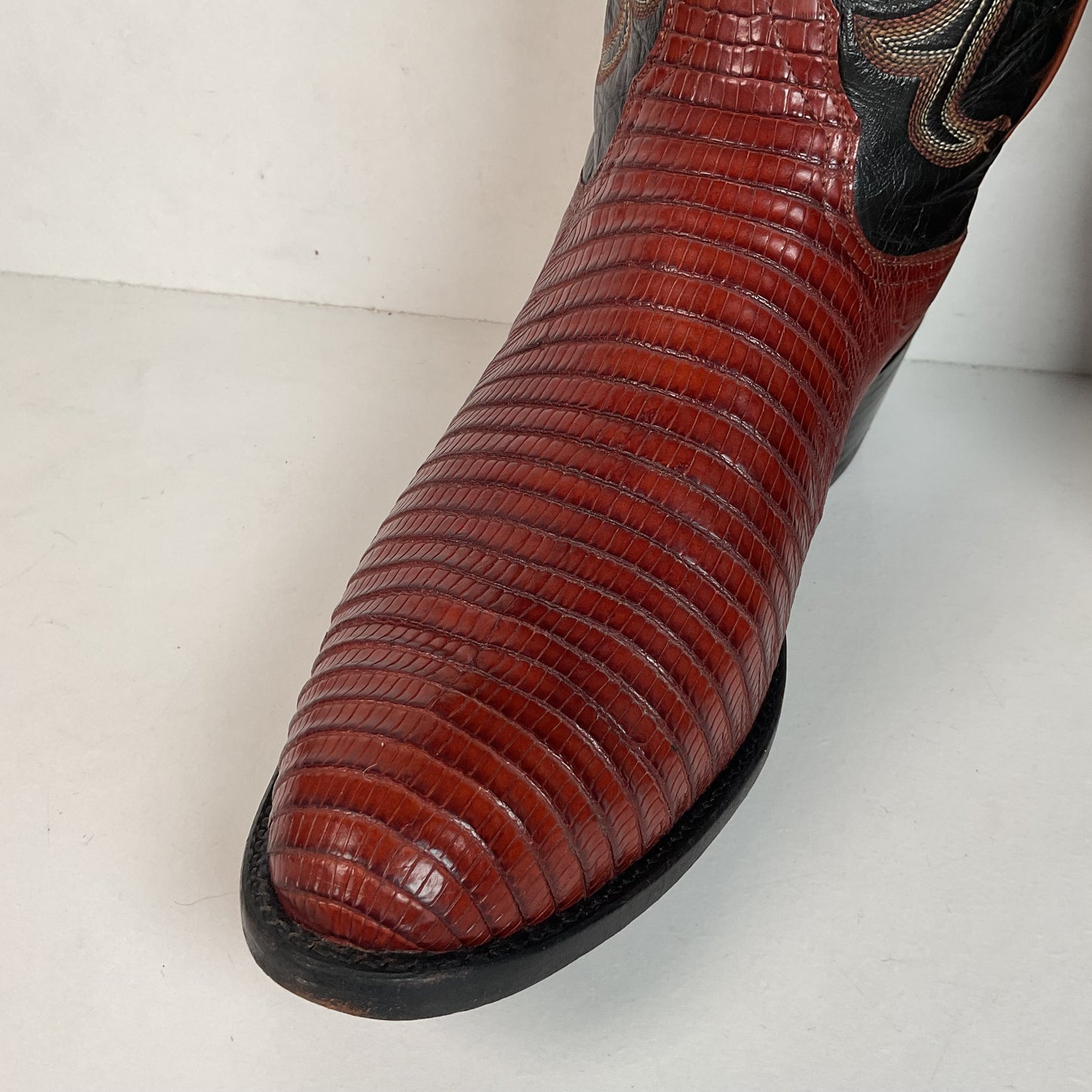 Larry Mahan Teju Lizard Cowboy Boots 10 EE Peanut Brittle