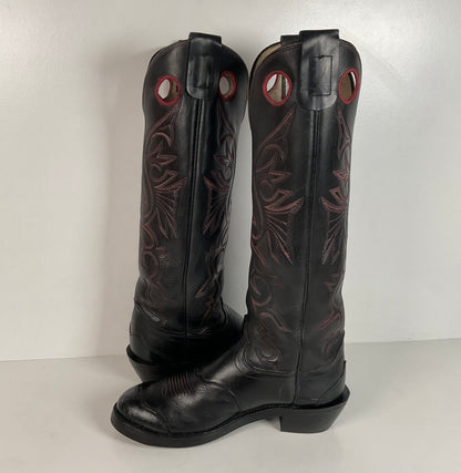 Olathe Tall Buckaroo Boots | Black | Thick Hide | USA Made | Men’s 9.5 D