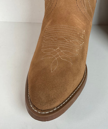 Vintage Sears Suede Cowboy Boots | Rough Out | Buck Stitch | USA Made | 9 D