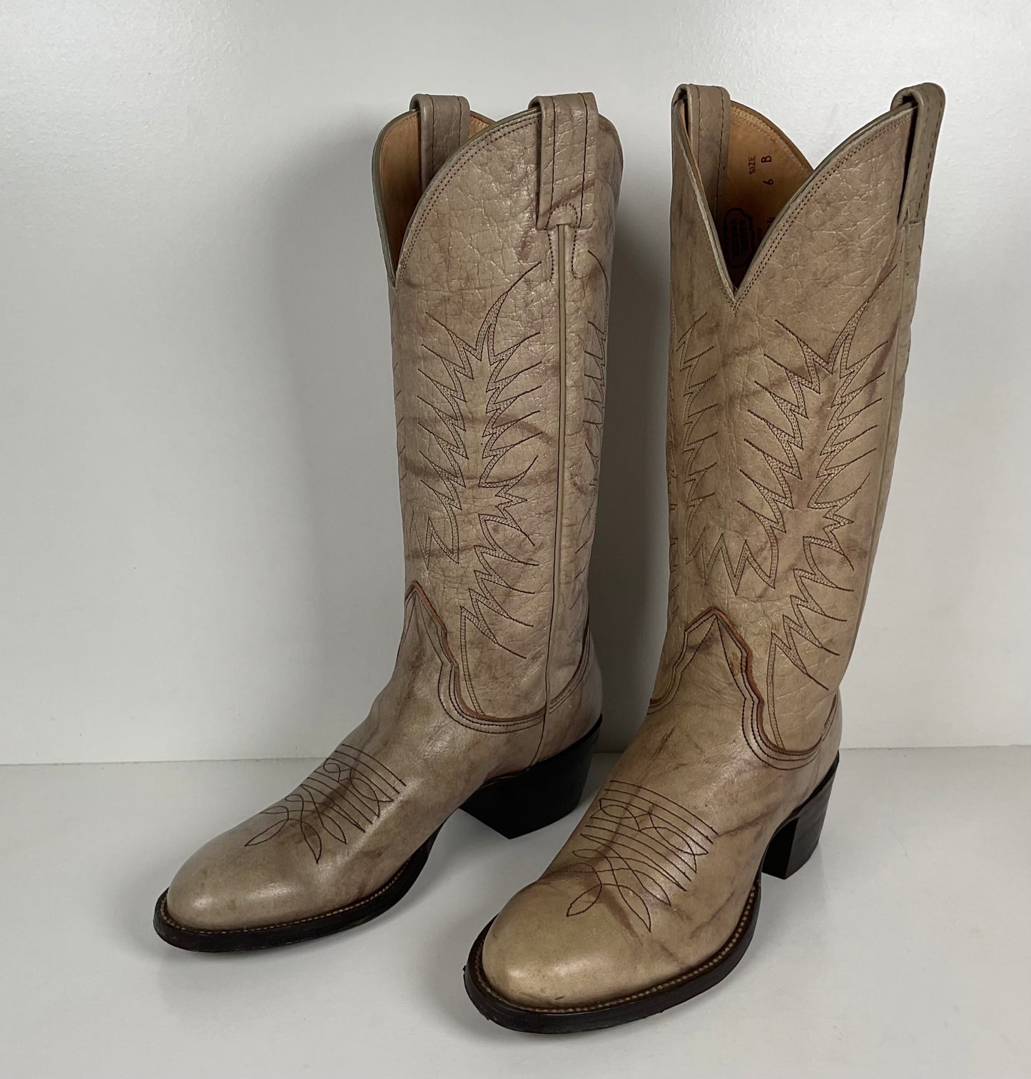 Vintage Nocona Cowgirl Boots | Marbled Grey | Men’s 6 | Women’s 7