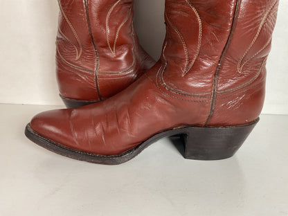 Vintage Justin 18” Butterfly Cowgirl Boots 5.5 C Snakeskin Inlay 70s