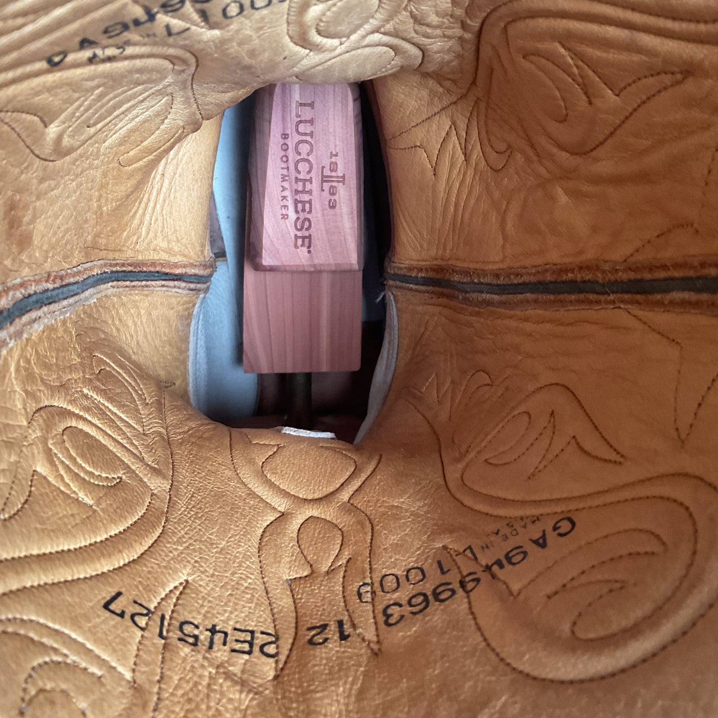 Lucchese Classics Handmade Cowboy Boots 12 EE Brown Bison Hide