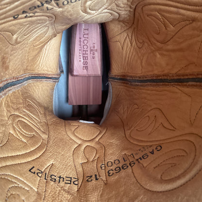 Lucchese Classics Handmade Cowboy Boots 12 EE Brown Bison Hide