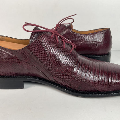 David Eden Teju Lizard Derby Shoes | Wine Red | Men’s 10.5