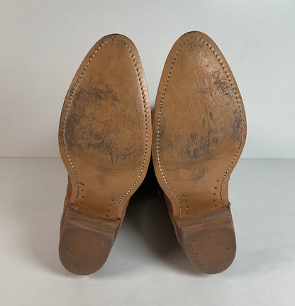 Vintage Sears Suede Cowboy Boots | Rough Out | Buck Stitch | USA Made | 9 D
