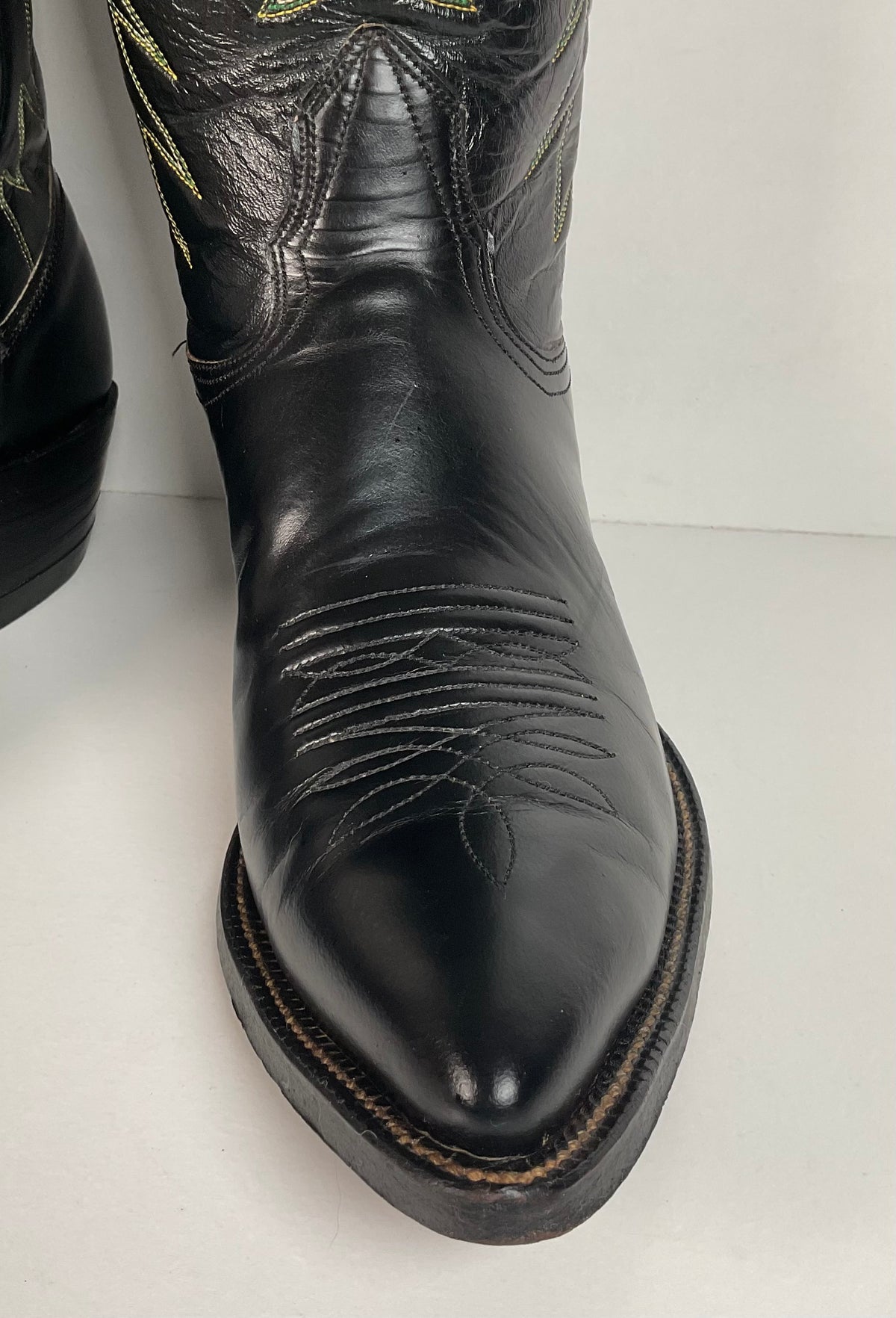 Vintage Nocona Cowboy Boots | 1970s | Black Calf | Men’s 7.5 D