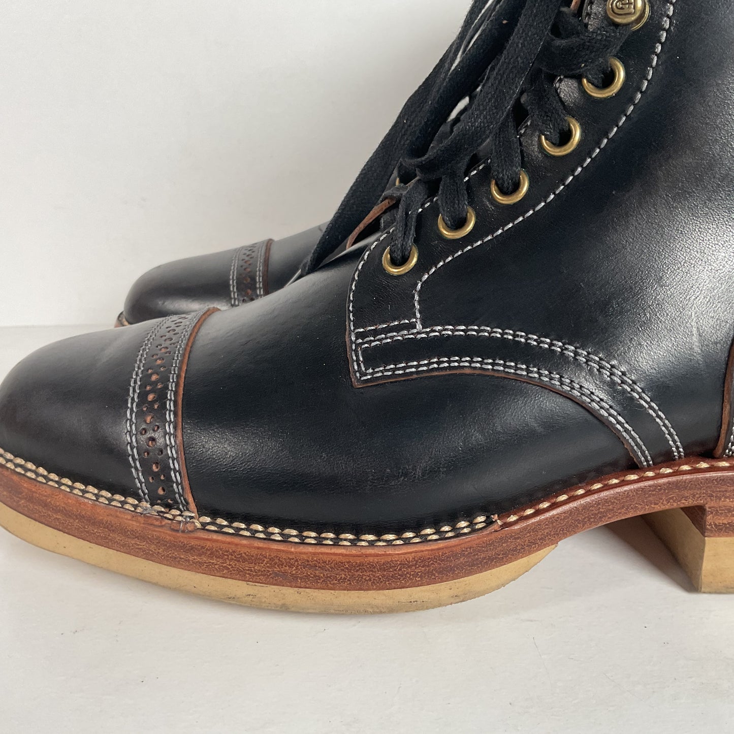 Flame Panda Cap Toe Boots | Lace Up | Custom | Men’s 9.5