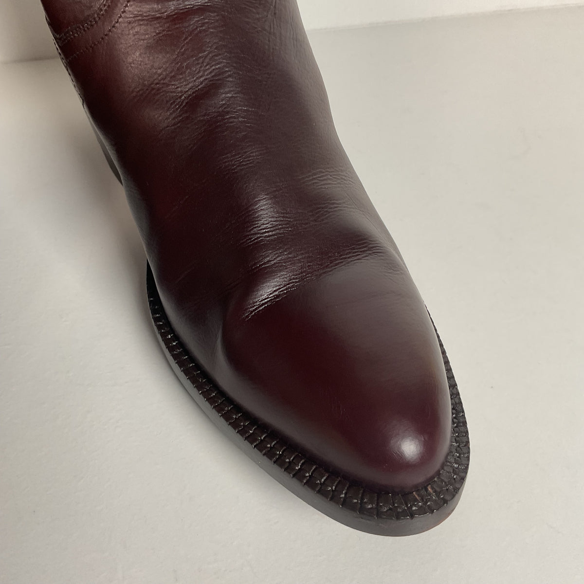 Vintage J. B. Hill Burgundy Calf Cowgirl Boots | Silver Concho Custom | 6.5 B