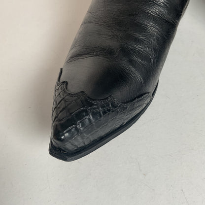 1960s Tony Lama Cowboy Boots Men’s 6 Extra Narrow | Women’s 7 Alligator Wingtip
