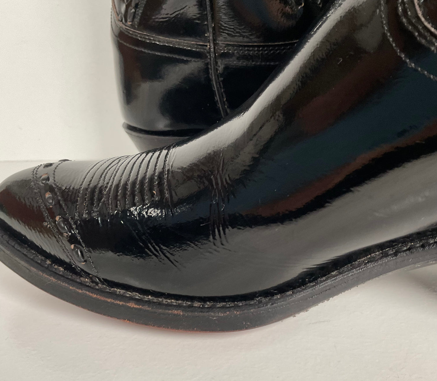 Dan Post Patent Leather Cowboy Boots | Buck Lace | Men’s 9 D