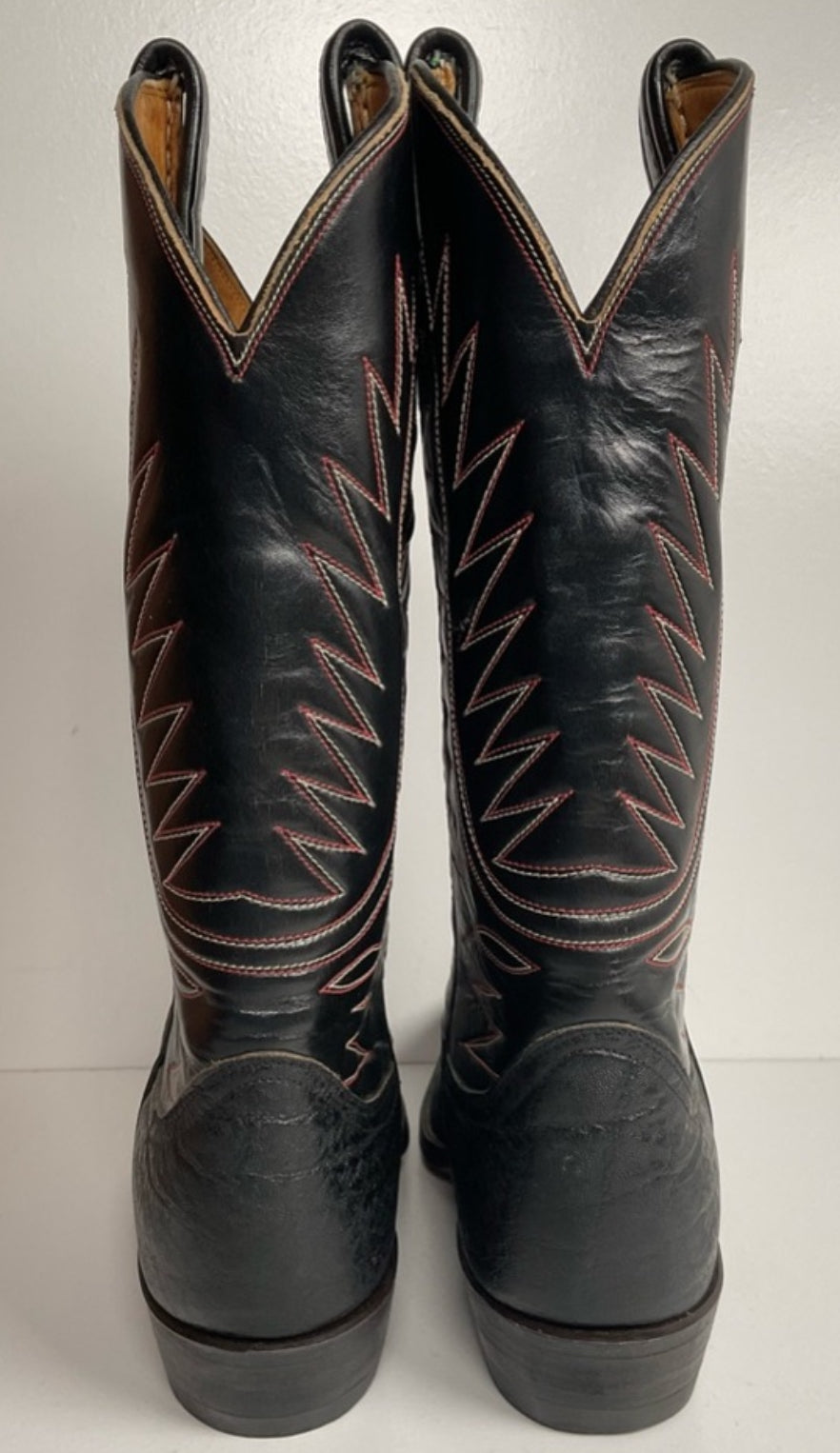 Vintage 1960s Tony Lama Exotic Elephant Cowboy Boots 10 USA Made Gold Label