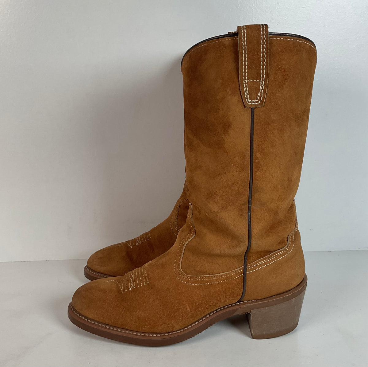 Vintage Wolverine Pig Skin Suede Cowgirl Boots | USA Made | Women’s 7.5 M