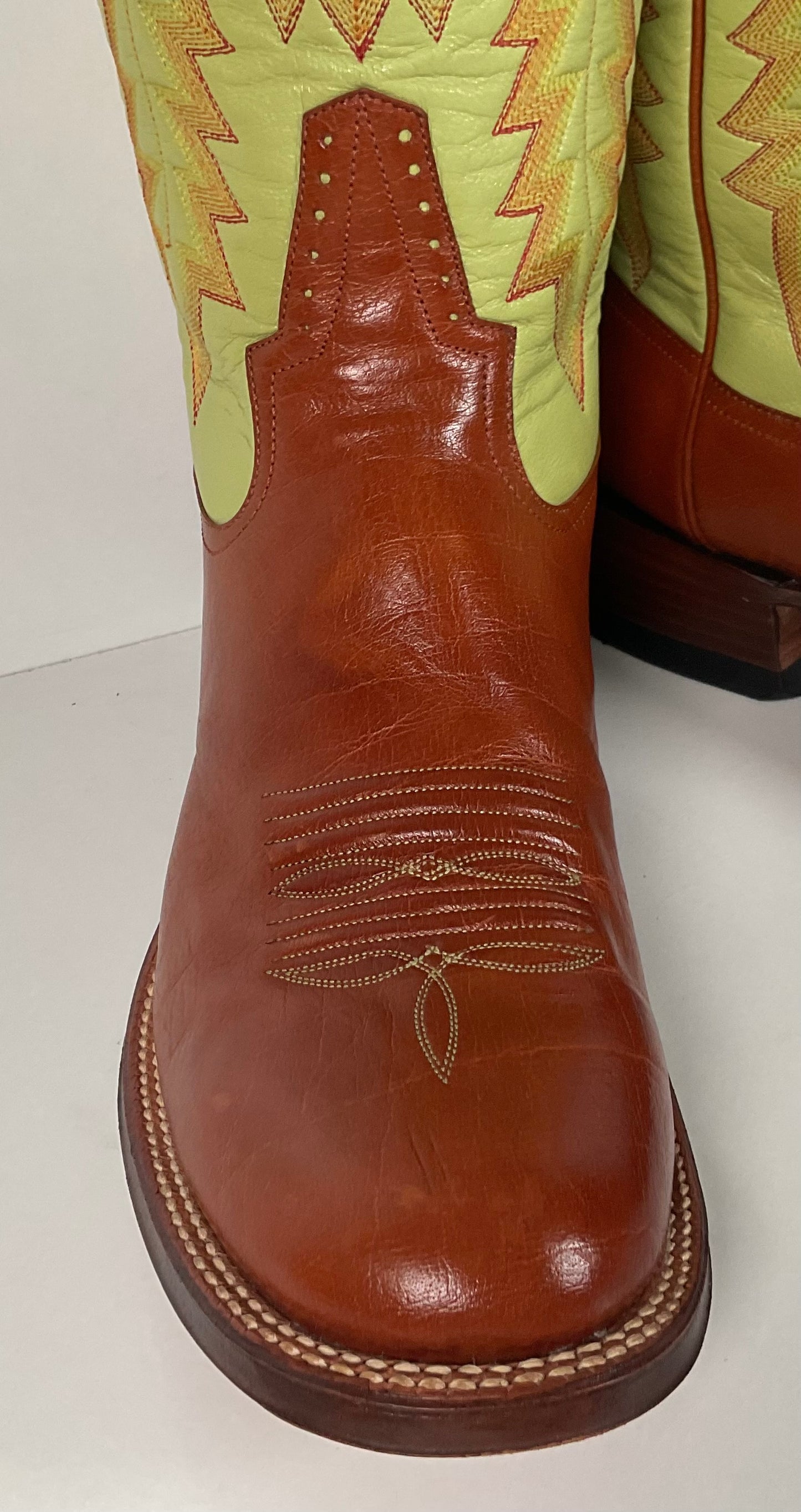 Rod Patrick Bootmakers Lime Green Cowgirl Boots 8.5 B Handmade