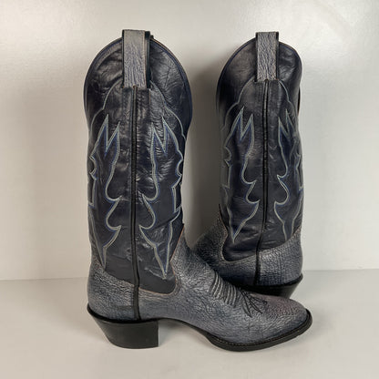 Vintage Sanders Cowboy Boots | Exotic Shark Skin | Extra Narrow | Men’s 11.5 A